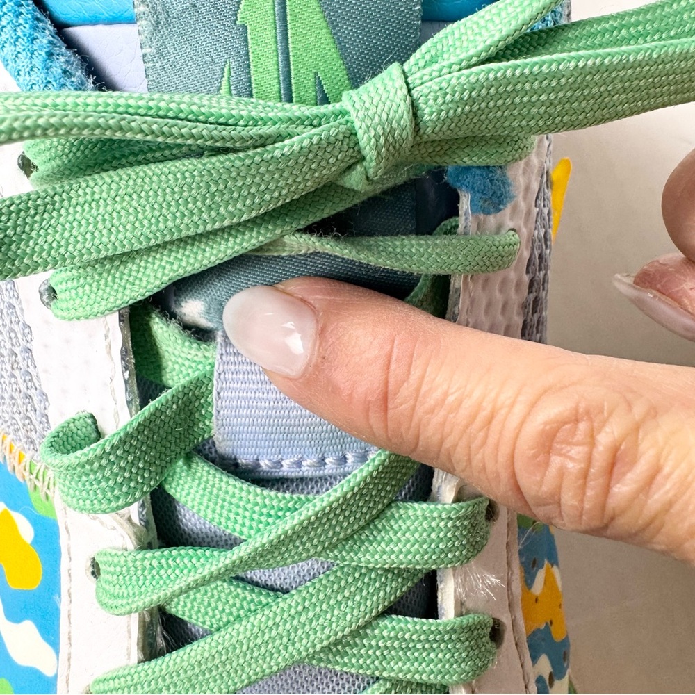 Nike Ja 1 GS Sundial Big Kids Basketball Sneaker, 5 Y/7 W blue yellow green - Picture 8 of 12